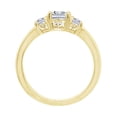 thumbnail image 2 of Gemour Yellow Gold Plated Sterling Silver 2 ct Princess Cut Cubic Zirconia 3-Stone Ring, Size 6, 2 of 4