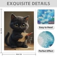 thumbnail image 3 of Diamond Art Kits for Adults - 5d Cute Black Kitten Holding Paper Pencil Diamond Painting for Adults, Diamond Art for Adults Beginners, Diamond Painting Kits for Adults for Home Wall Decor, 3 of 7