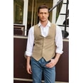 thumbnail image 2 of COOFANDY Men's Suede Leather Suit Vest Casual Western Vest Jacket Slim Fit Cowboy Waistcoat, 2 of 6
