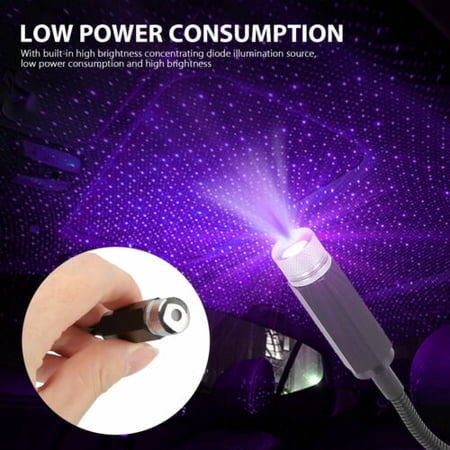 USB Car Interior Roof LED Projection Lamp Starry Sky Night Atmosphere Star Light