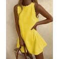 thumbnail image 2 of Fronge Women's Summer Cotton Linen Dress Sleeveless Halter Neck Dresses Casual Beach Sundress 2023, 2 of 3