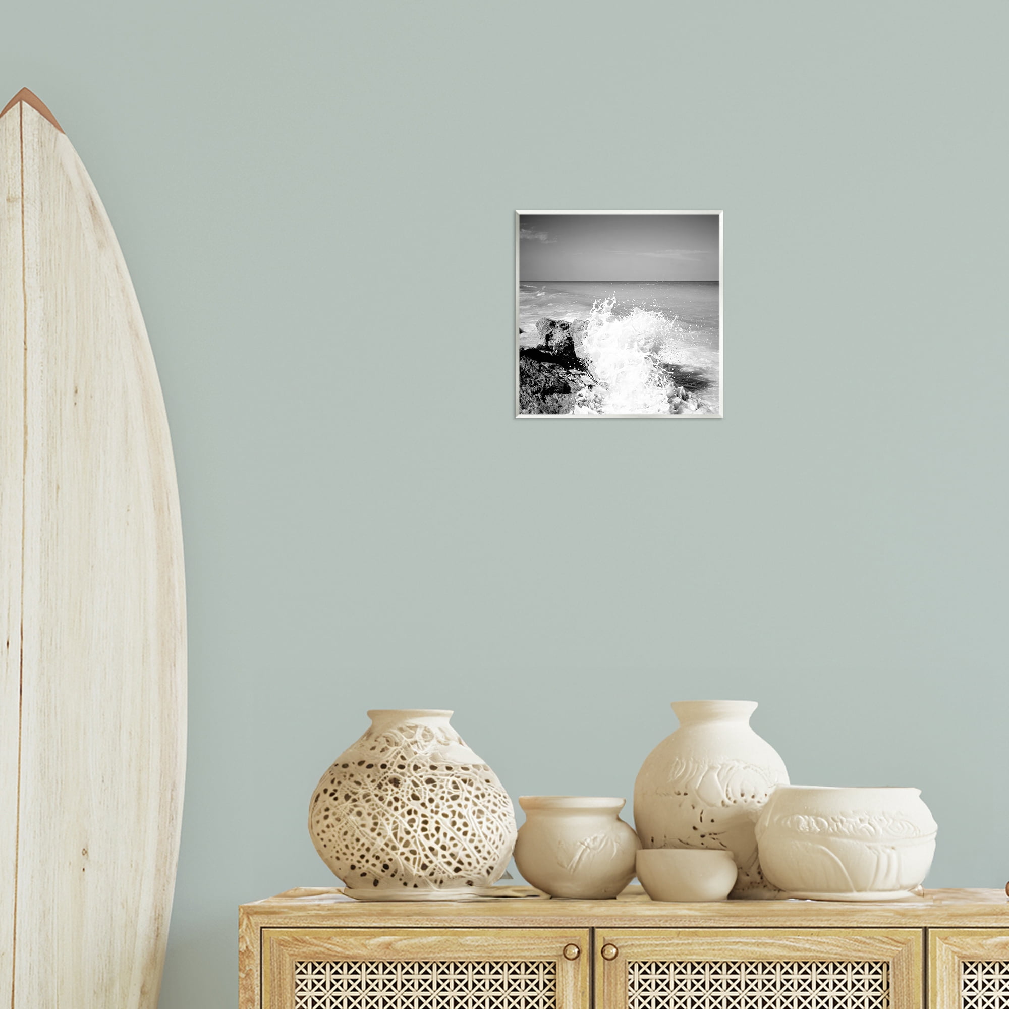 Stupell Industries Splashing Rough Waters Coastal Photography Unframed Art Print Wall Art, 12 x 12