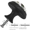 thumbnail image 3 of Letter J with Flowers Leaves Aesthetic Pattern 35MM Round Glass Cabinet Knobs, Kitchen Knobs for Drawer Dresser Cupboard Wardrobe Modern Pulls Handles Hardware, Set of 12, 3 of 6