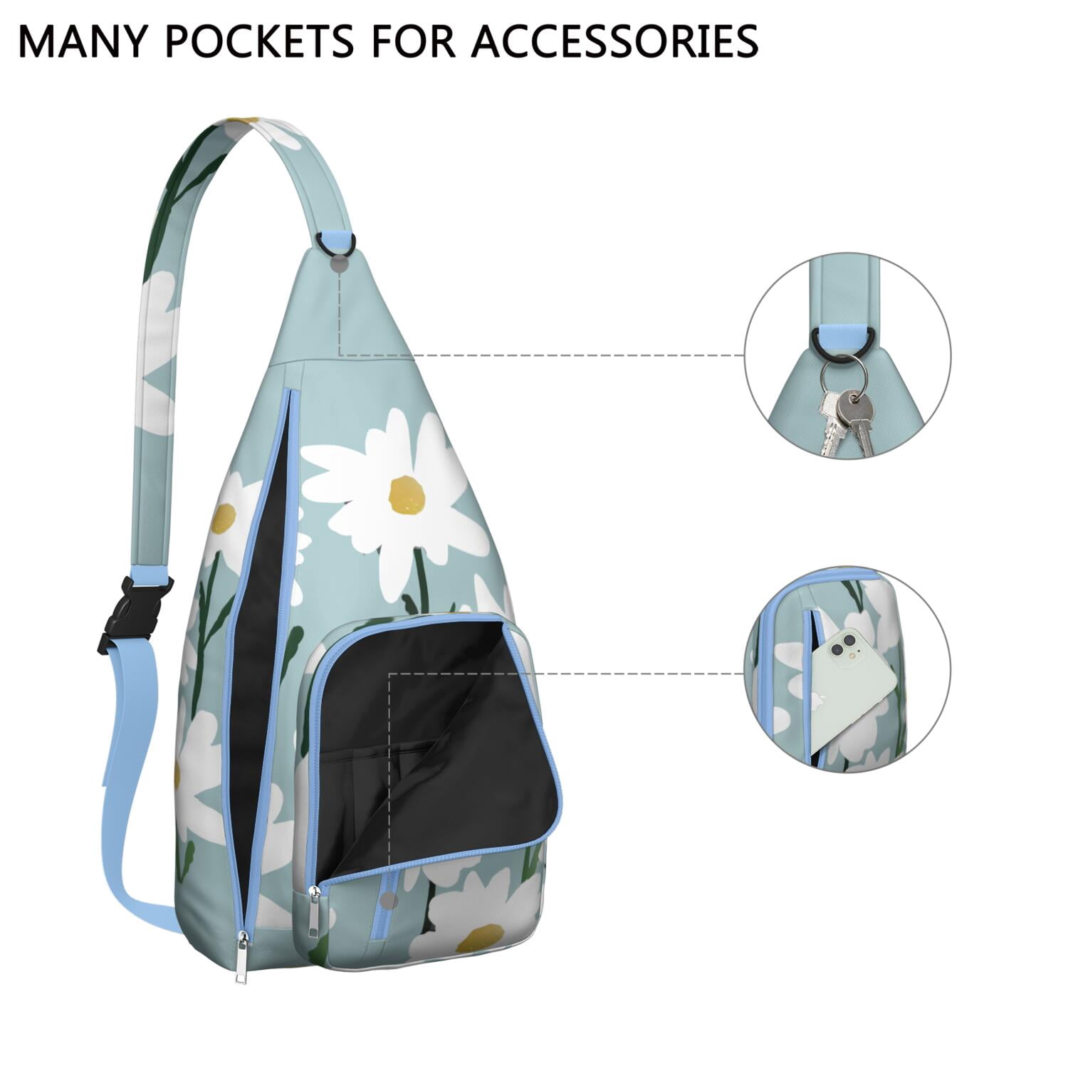 Durable Breathable Sling Bag with Floral Pattern for Tactical Use