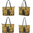 thumbnail image 3 of ZUXONGSY Sunflower Cat Print Leather Satchel Bag for Women with Matching Wallet Set Waterproof Office Tote Purse and Wallet Set for Shopping Work, 3 of 4