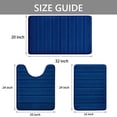 thumbnail image 2 of Hengbo  3 Pcs Memory Foam Bathroom Mat Set Bathroom Rug Set Non Slip Absorbent Toilet Mat Set Comfortable Soft Machine Wash Non-Slip Thick Navy Blue, 2 of 8