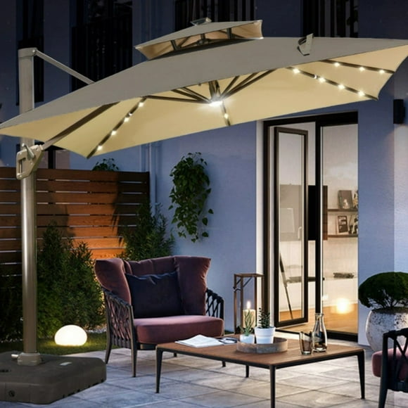 Heliisoer Lumière Solaire à Pince pour Parapluie, Lumière de Tente de Camping Extérieure, Ombre de Plage, Guirlande Lumineuse LED, Cordon Doux, Lumière Décorative