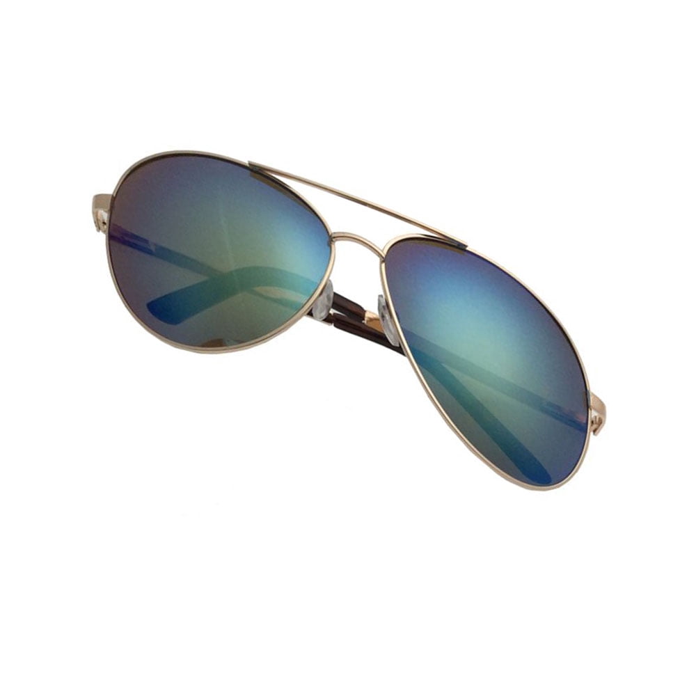 grinderPUNCH Big Wide XL Oversized Frame Aviator Mirror Men Sunglasses, Green