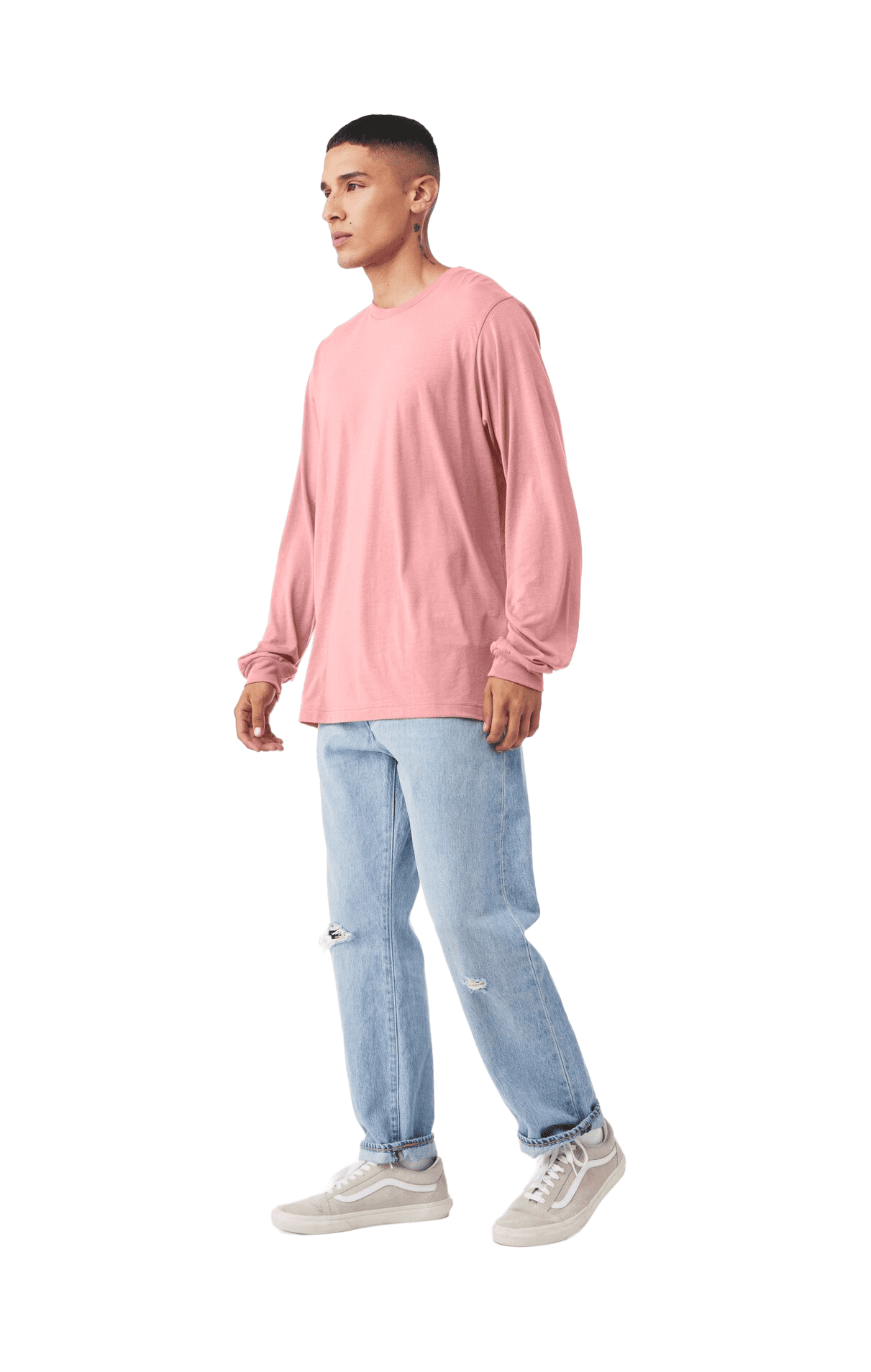 BELLA+CANVAS Adult Long Sleeve Personalized T-Shirt, Create Your Own Designs, Pink, XXL, Unisex