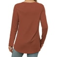 thumbnail image 3 of Fantaslook Long Sleeve T Shirts for Women Crew Neck Curve Hem Tunic Tops Casual Fall Shirts, 3 of 7