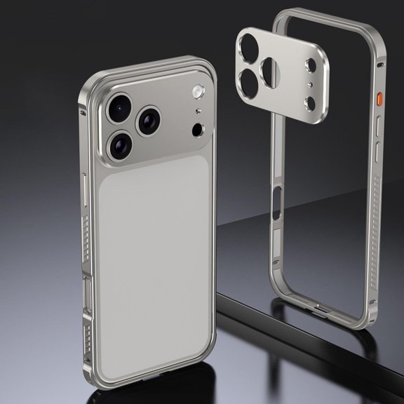 Armor Dual-side Anti-slip Metal Frame Case with Lens Cover For iPhone 17 Pro