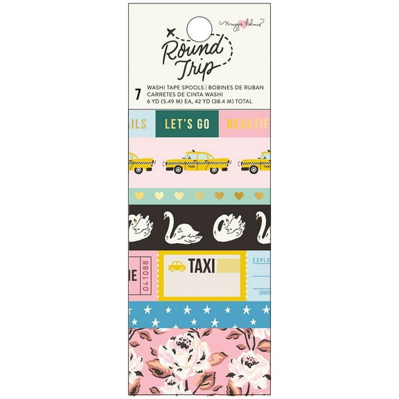American Crafts Washi Tape - Round Trip, Pkg of 7