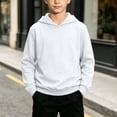 thumbnail image 2 of Atogsazn Toddler Baby Boys Hooded Sweatshirt Kids Casual Long Sleeve Pullover Hoodies Sweater Loose Fit Tops Clothes White 5-6 Years Fashion, 2 of 9