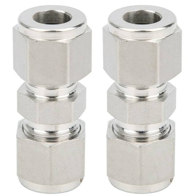 Compression Tube Adapter, Firm Connection Sealing Compression Tube Fitting, 1000Psi 2Pcs Simple For Shipbuilding Industry Automobile Ф10