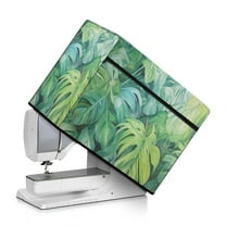 SEANATIVE Palm Leaf Sewing Machine Cover with Pockets Foldable Protective Cover with Top Handle Easy to Use for Most Standard Sewing Machines Home Decor