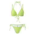 thumbnail image 6 of yueewhu String Bikinis for Women Two Piece Bathing Suits Triangle Bikini Set Halter Swimsuit Vintage Swimwear (Green, XL), 6 of 9