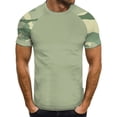 thumbnail image 2 of Mens Camo Shirts Short Sleeve Button T Shirt Quick Dry Crew Neck Patterned Base Shirt Mint Green M, 2 of 5