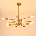 thumbnail image 2 of ZXNYH 6-Light Modern Sputnik Chandelier, Mid Century Black Gold Ceiling Chandeliers,E26 Base,Branch Height Adjustable Pendant Lighting Fixture for Kitchen Island Dining Room Living Room Bedroom, 2 of 8