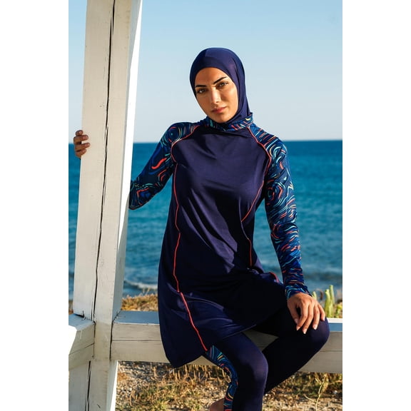 Lycra Navy Burkini Modest Swimwear M2230 USA