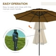 thumbnail image 4 of Outsunny 9FT 3 Tier Patio Umbrella Umbrella w/ Push Button Tilt, Tan, 4 of 9