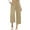 Khaki, variant on Simua Wide Leg Capri Pants for Women Summer Flowy Casual Loose High Waist Trousers with Pockets