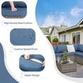 thumbnail image 2 of Walsunny 8 Pieces Patio Wicker Rattan Fire Pit Furniture Conversation Sets with Outdoor Sectional Sofa,45" Gas Propane Fire Pit Table,Glass Coffee Table,Original Rattan Aegean Blue Cushion, 2 of 8