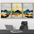 thumbnail image 2 of wall26 Framed Wall Art Print Set Shining Sun Over Green and Yellow Mountains Nature Wilderness Illustrations Modern Art Rustic Colorful Multicolor for Living Room, Bedroom, Office - 24"x36", 2 of 5