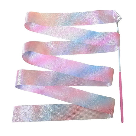 Dance Ribbons, 78.7 Inch Sparkling Gymnastic Dance Ribbon Streamer Twirling Baton, for Kids Girls Adults Talent Shows Artistic Dancing Training