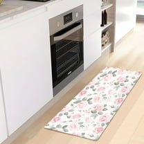 Pink Rose Flowers Luxury Kitchen Rug Non Slip Bathroom Plush Mat Shaggy Bedroom Carpet 39"x20"