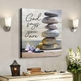 thumbnail image 2 of Christian Stone Zen Bathroom Decor Wall Art God Says You are Wall Decor Zen Flower Stone Candle Sand Spa Painting for Bathroom Yoga Room Bathroom Artwork Framed 12"x16", 2 of 5