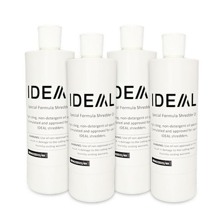 ideal Special High-Cling Lubricating Oil for ideal Shredders, Non-Toxic, Non-Detergent, Extend Life of Your ideal Shredder (4 Bottles, 1 Pint Each)
