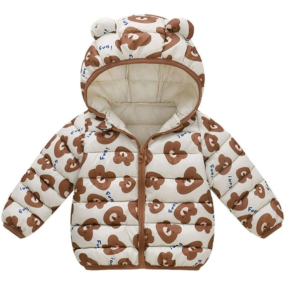 Staki Baby Boys' Water-Resistant Fleece Lined Puffer Jacket Winter Coat for Infant Toddler Winter Coat 18M,24M,2T,3T,4T,5T,6-8Y(Brown,2-3 Years)