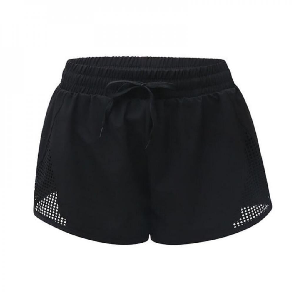 womens black exercise shorts