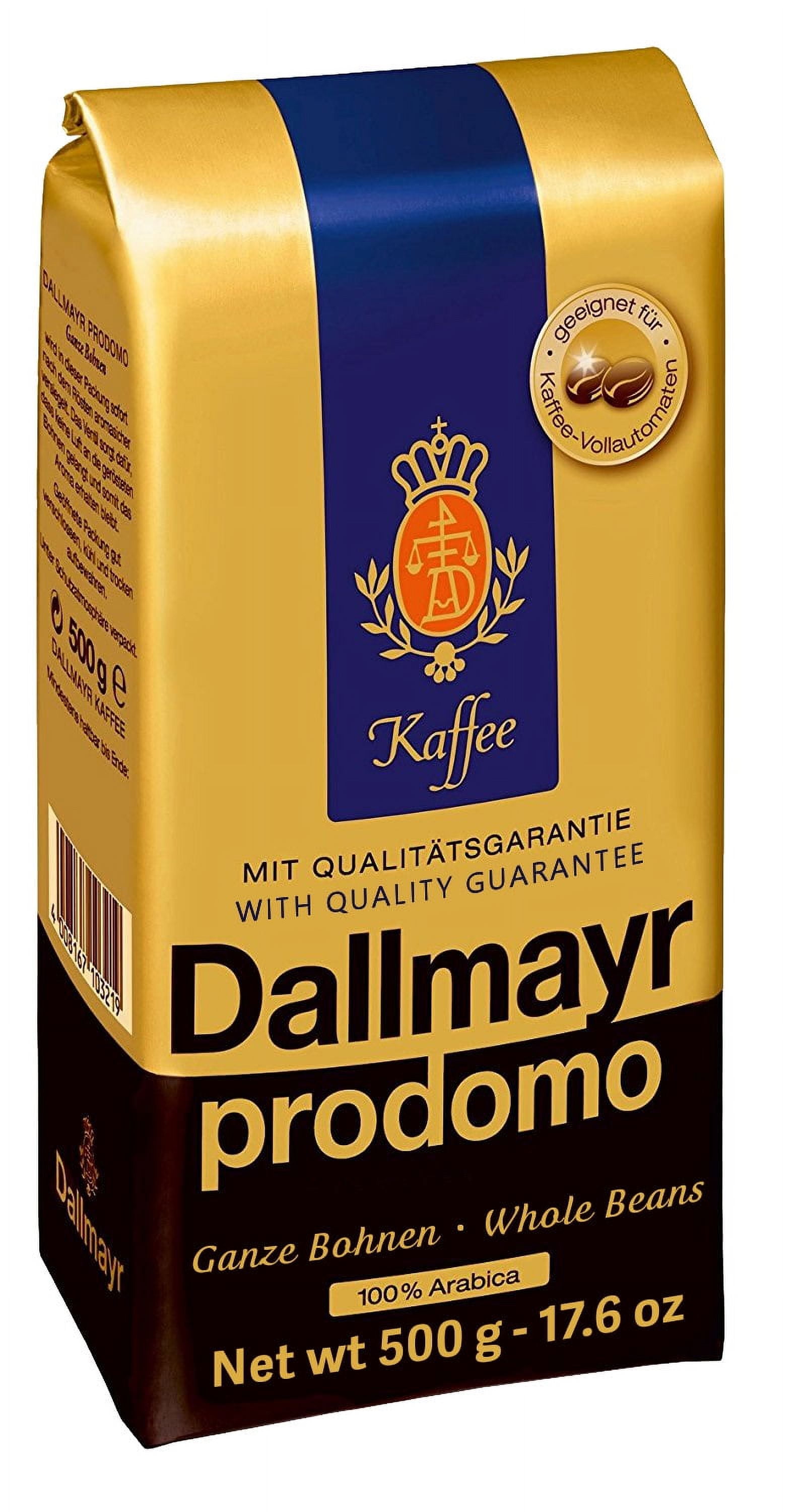 Dallmayr Gourmet Coffee, Prodomo (Whole Bean), 500g Vacuum Packs