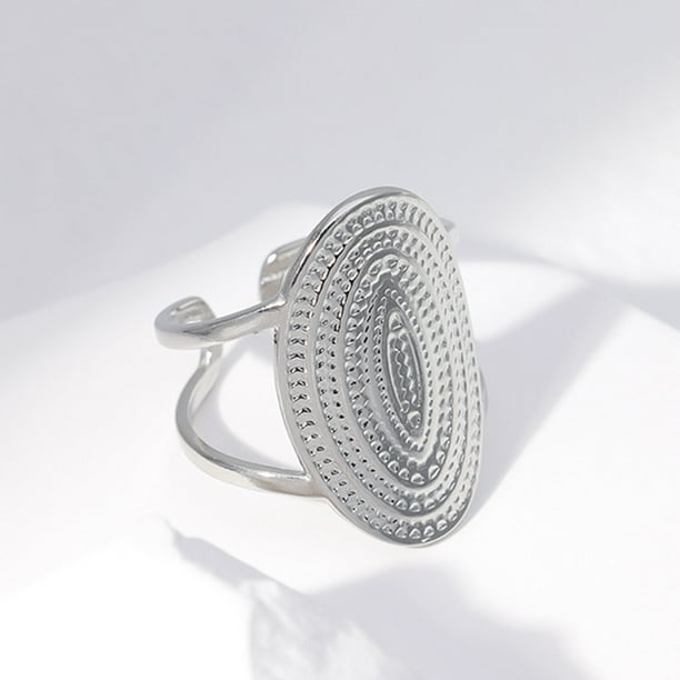 Anillos de acero inoxidable a la moda para mujer, anillo de dedo ajustable con corazón de flores, joyería de fiesta a la moda, anillo abierto estético geométrico Dengxun unisex