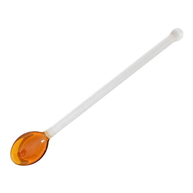 Cucharas de té de vidrio, cucharillas de té de vidrio borosilicato, aptas para lavavajillas, cuchara de té helado de vidrio marrón