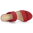 thumbnail image 4 of Women's Dual Straps Mid Chunky Heel Slide Sandals, 4 of 7
