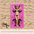 thumbnail image 6 of Jessy Home 4 Pack Oversized Beach Towels Set Sea Turtle 40x70 Inches Large Black Pink Towel Super Absorbent Quick Dry towels for Pool, 6 of 9