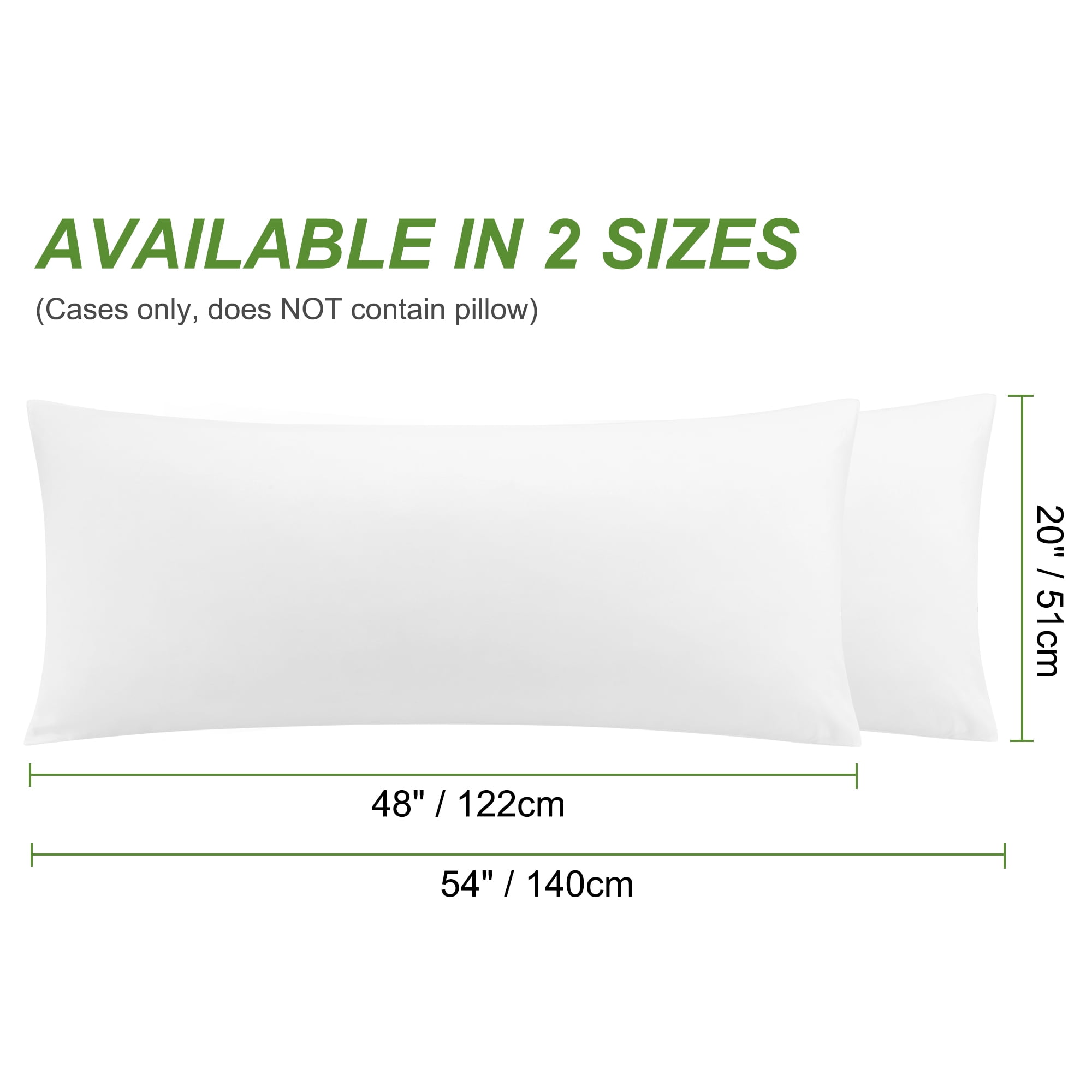 Unique Bargains Zipper Closure Body Pillowcase 1Pc White 20"x54"