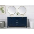 thumbnail image 6 of 60 inch Double Bathroom Vanity in Blue, 6 of 8