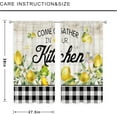 thumbnail image 3 of Farmhouse Lemon Kitchen Curtains 27.5Wx39H Inch Rod Pocket Rustic Wooden Gnome Buffalo Plaid Bedroom Window Drapes Country Yellow Fruit Printed Living Room Window Treatment Fabric 2 Panels, 3 of 4