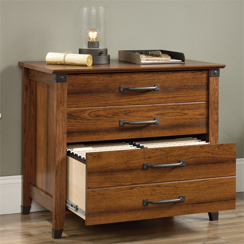 Pemberly Row Farmhouse Engineered Wood Lateral File Cabinet in Washington Cherry - image 5 of 11