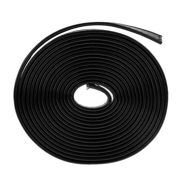 Cuerda de cuero de 3 metros para abalorios, ropa, bolsos, decoración DIY, 12 mm Negro
