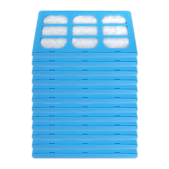 12-Pack Blue Replacement Filters for Cat Mate & Dog Mate Pet Water Fountains, Activated Carbon & Cotton Material, 10.9x5.4cm, Effectively Removes Chlorine, Odor, Hair & Debris, Ensures Fresh, Clean &