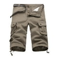thumbnail image 3 of QATAINLAV Men's 3/4 Capri Cargo Pants Solid Casual Bia and Tall Hiking Shorts Below Knee Cropped Trousers Outdoor Multi-Pocket Short Work Pants Gray XXXL Gifts for Mom, 3 of 7