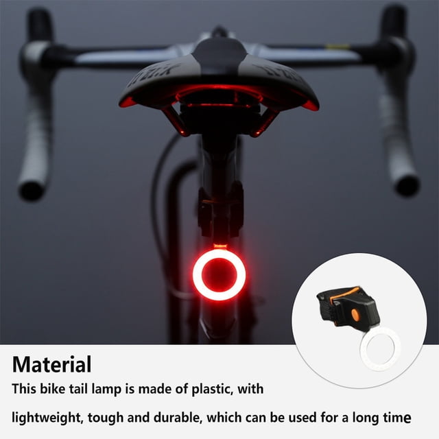Maoww Bike Tail Light USB Plastic Flash Night Riding Cycling Waterproof Seatpost Bicycles Lamp Lighting Accessories Taillights Round