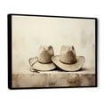 thumbnail image 2 of Designart "Cowboy Hat Simplicity Style III" Cowboys Floater Framed Wall Art Living Room, 2 of 7