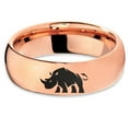 thumbnail image 2 of Tungsten Bulky Rhino Rhinoceros Band Ring 7mm Men Women Comfort Fit 18k Rose Gold Dome Polished, 2 of 4