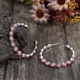 thumbnail image 4 of Xiao Hua Pendientes colgantes de estilo retro, nuevos y únicos, para mujer, estilo étnico bohemio vintage (rosa), 4 of 4