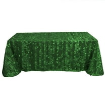 Efavormart 90"x156" Rectangle Leaf Petal Taffeta Tablecloth - Decorative 3D Leaf Ruffle Table Cover for Forest Party, Wedding, Event, Dessert Tables - Green